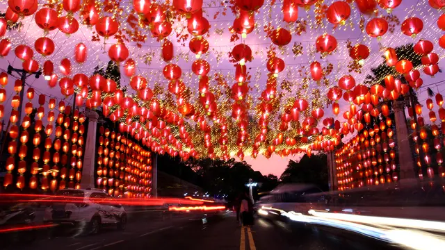 Lampion Imlek di Pasar Gede