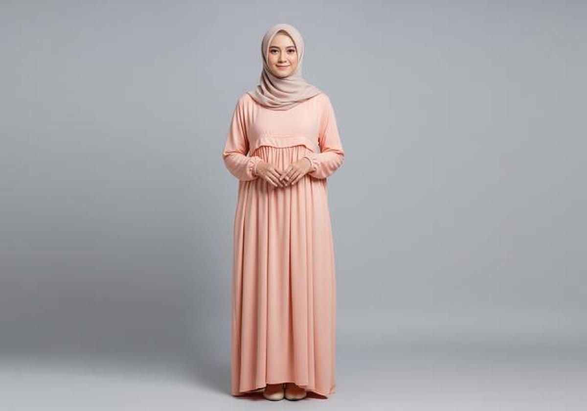 Gamis Babydoll Long Dress Longgar/Ide Model Gamis Simple untuk Kelompok Pengajian (Sumber: gemini.com)