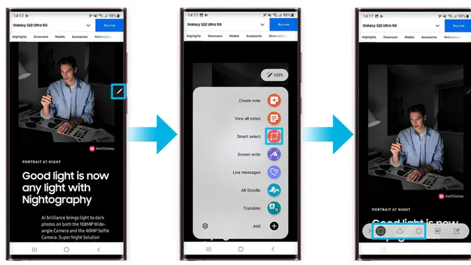 Fitur Smart Select di Galaxy AI. Credit: Samsung