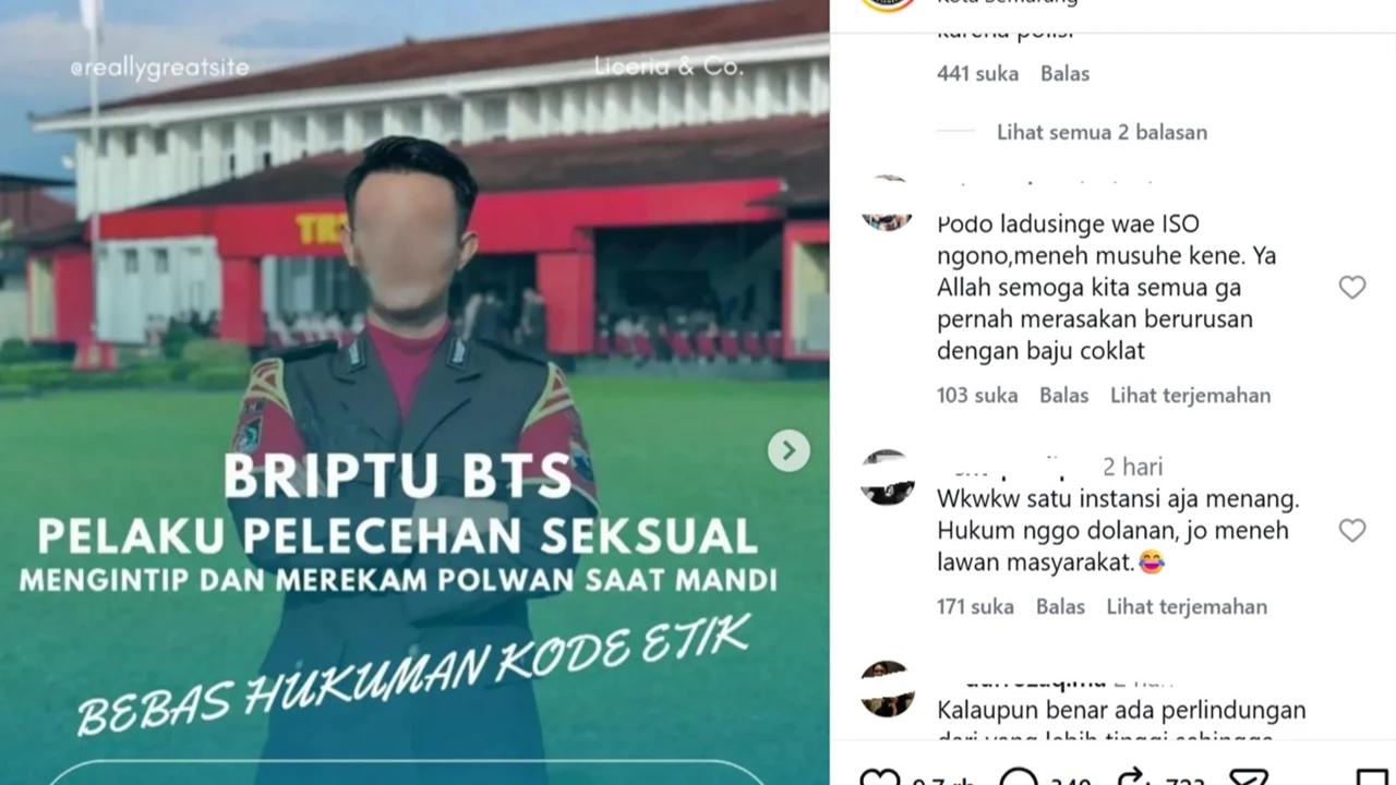 Buntut Kasus Pelecehan Intip Polwan Mandi, Briptu BTS Ditahan di Propam Polda Jateng