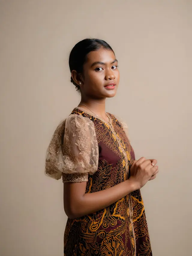 Batik Modern Lengan Puff Style Vintage