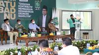 Ketua Umum PKB Muhaimin Iskandar atau Cak Imin dalam acara Halaqah Satu Abad NU dengan tema 'Gagasan Kontributif Membangun Kemandirian Ekonomi Nahdlyin'. (Foto: Istimewa).