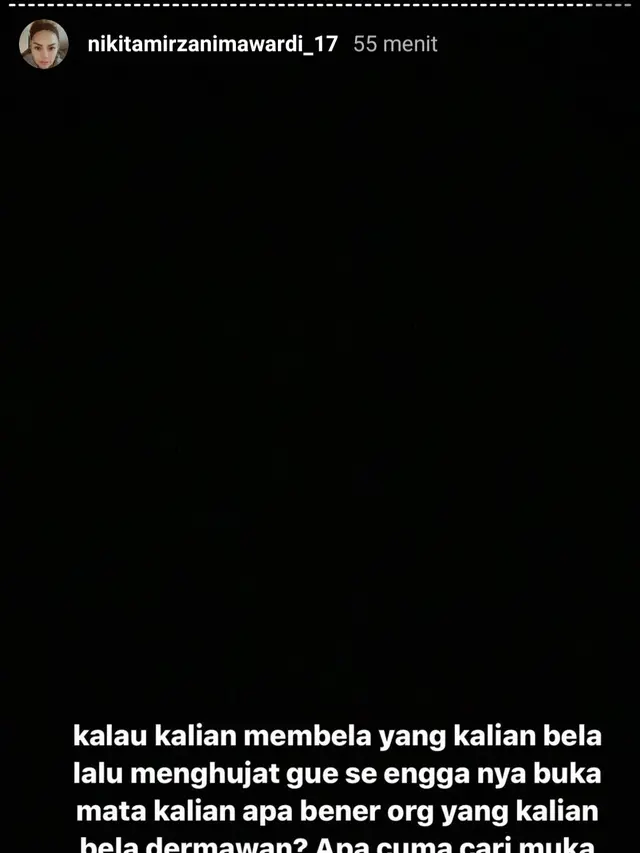 Unggahan Nikita Mirzani. (Foto: Instagram @nikitamirzanimawardi_17)