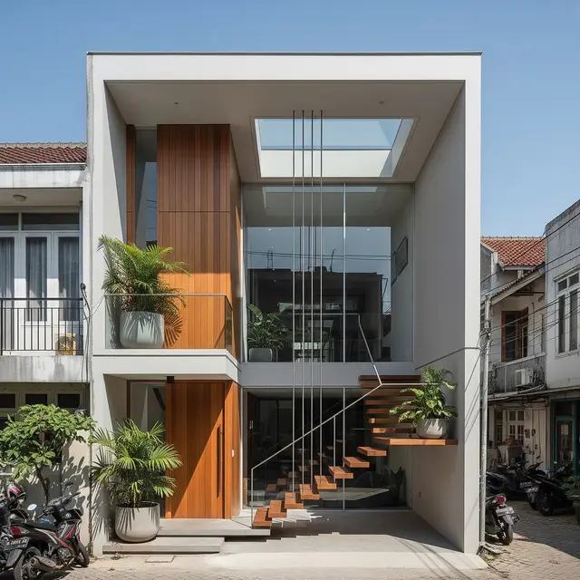 Rumah Desain Skylight Terintegrasi (Gemini AI)