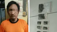 Tersangka MDS dan barang bukti saat ditangkap Polresta Tangerang (Liputan6.com/Pramita)