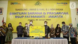 Bantuan sarana dan prasarana Bank BTN diharapkan bisa mewujudkan Rumah Sakit Fatmawati untuk menjadi Rumah Sakit Nomor Satu di Indonesia. Bank BTN juga memberikan layanan jasa perbankan berupa pendanaan maupun pembiayaan perumahan untuk para karyawan Rumah Sakit Fatmawati. (Liputan6.com/HO/BTN)