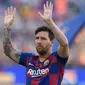 6. Lionel Messi - Kehebatan pemain asal Argentina ini memang tidak diragukan lagi saat berkostum Barcelona. Messi telah banyak menyumbangkan banyak trofi juara untuk Barcelona di berbagai kompetisi. (AFP/Josep Lago)