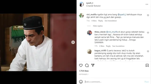 Unggahan soal Teddy Syah yang menikah