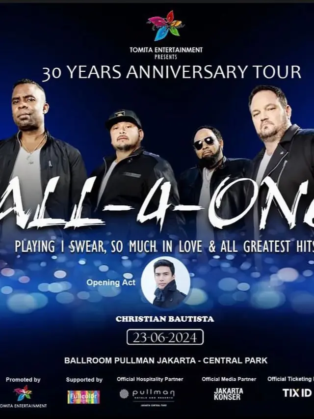 Poster konser All-4-One 30 Years Anniversary Tour. (Tomita Enterntainment)