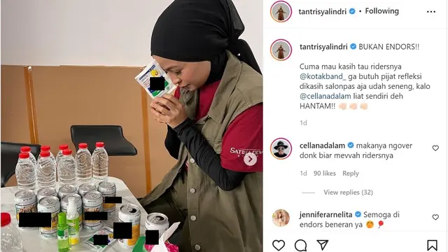 Tantri Kotak dan riders atas permintaannya ketika akan manggung. (Instagram @tantrisyalindri)