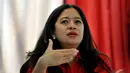 Ketua Badan Pemenangan Pemilu (Bappilu) PDIP Puan Maharani tanggapi video JK yang beredar di masyarakat (Liputan6.com/Johan Tallo).