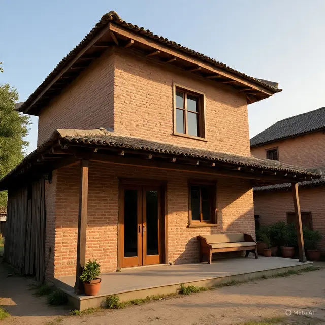 Rumah 2 Lantai Sederhana di Kampung