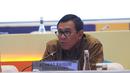 Direktur Utama BNI Achmad Baiquni (tengah) mengikuti Rapat Umum Pemegang Saham Luar Biasa (RUPSLB) di Jakarta, Jumat (30/8/2019). Rapat tersebut membahas dua agenda yaitu Evaluasi/ Pemaparan Kinerja Perseroan sampai dengan Semester I Tahun 2019. (Liputan6.com/Angga Yuniar)