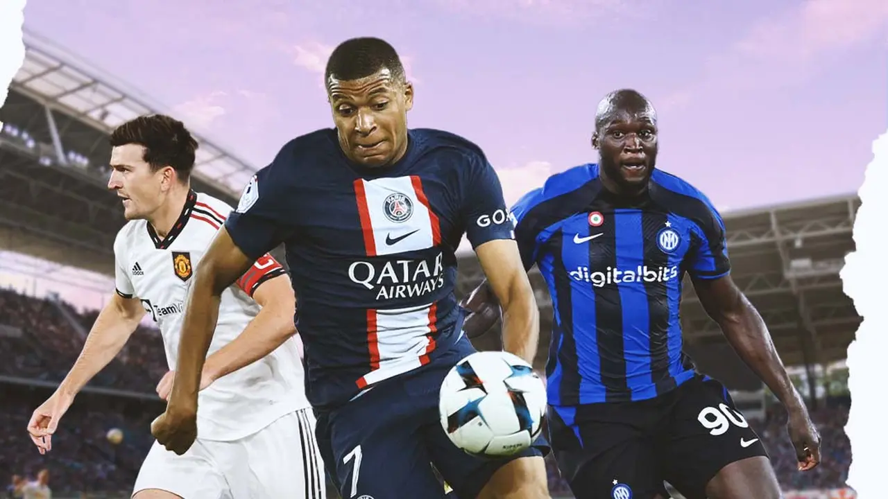 Ilustrasi - Harry Maguire, Kylian Mbappe, Romelu Lukaku