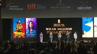 Presiden Jokowi saat menghadiri Malam Anugerah FFI 2021 di Jakarta Convention Center Jakarta, Rabu (10/11/2021).