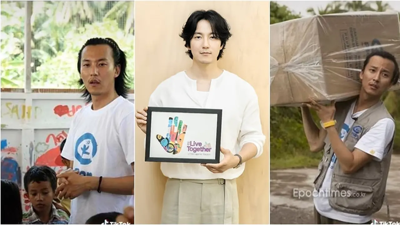 Bukan Editan, Ini 6 Potret Aktor Kim Nam Gil saat Jadi Sukarelawan di Padang