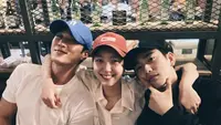 Ahn Bo Hyun, Kim Go Eun, dan Junyoung GOT7. (Foto: Instagram/bohyunahn)