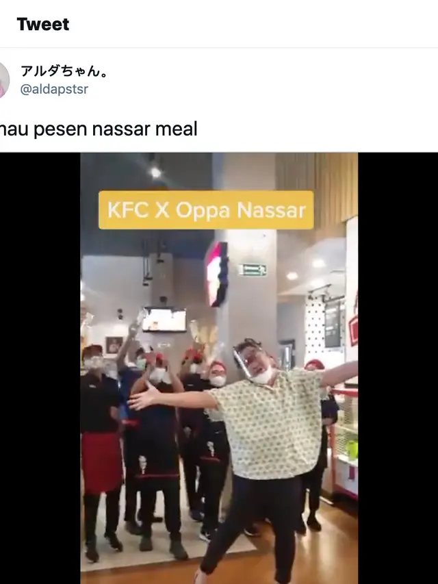 Unggahan video Nassar yang viral. (Foto: Dok. Twitter @aldapstsr)