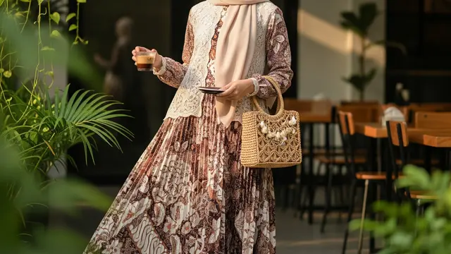 Model Gamis Batik Brokat Nyaman Dipakai
