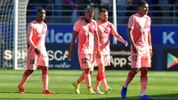 Barcelona harus puas bermain 0-0 kontra tim juru kunci, Huesca, dalam laga pekan ke-32 La Liga Spanyol, di Estadio El Alcoraz, Sabtu (13/4/2019). (AFP/ANDER GILLENEA)