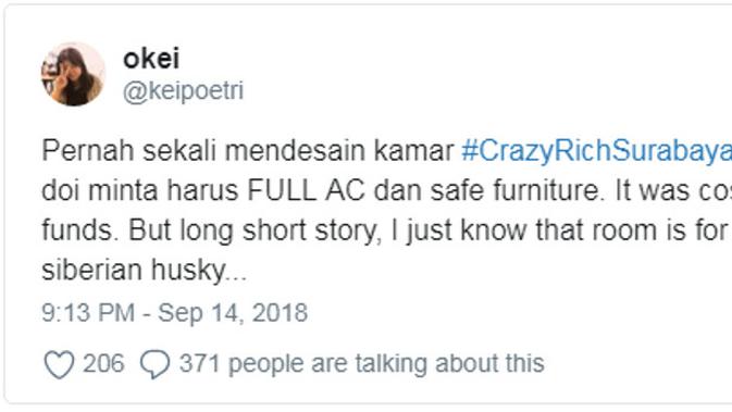 Film Crazy Rich Asian berhasil menyedot banyak perhatian warganet dengan menghadirkan tagar #CrazyRichSurabayan