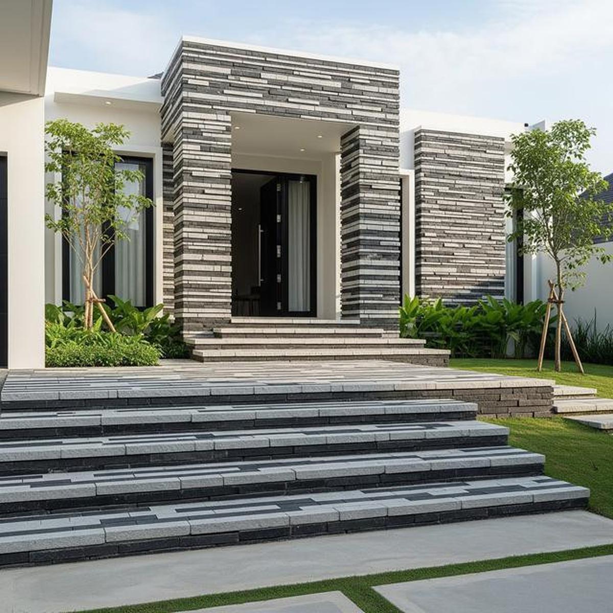 7 Model Rumah Minimalis dengan Tangga Depan Batu Alam, Hadirkan Kesan Mewah dan Elegan