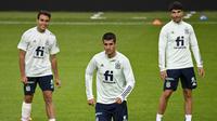Alvaro Morata saat bertih dengan Timnas Spanyol (AFP)