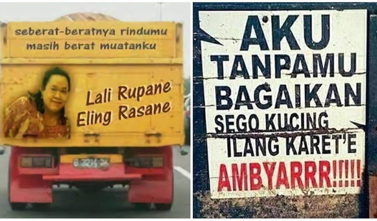 Kata-kata Gokil di Bak Truk yang Bikin Ngakak