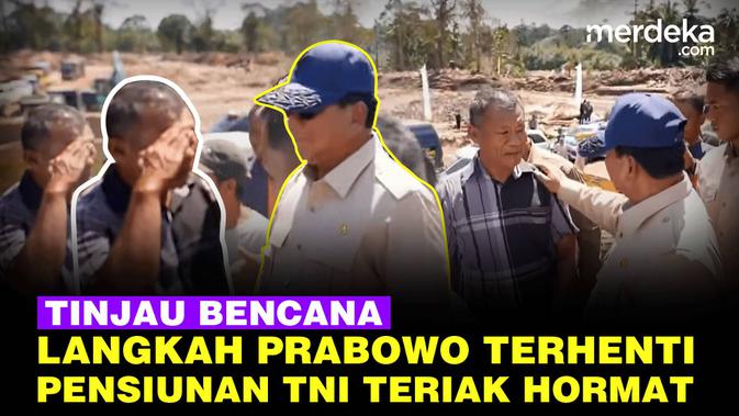 Langkah Prabowo Terhenti Dikejutkan Pria Pensiunan Peltu TNI, Beri Hormat di Lokasi Bencana