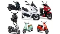 Ilustrasi deretan skutik 150cc dan 160cc yang dijual di Indonesia. (Oto.com)