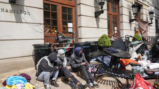 Pendemo pro-Palestina di University of Columbia (Universitas Columbia). (AP/Mary Altaffer/Pool)