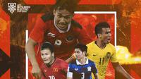Piala AFF 2022 - Witan Sulaeman, Theerathon Bunmathan, Safawi Rasid, Nguyen Quang Hai (Bola.com/Adreanus Titus)