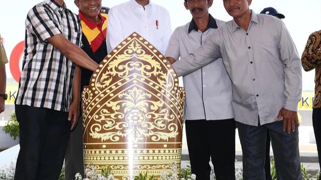 Presiden Jokowi saat peresmian Bendungan Margatiga