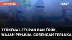 Kejadian tidak terduga dialami oleh seorang penjual gorengan di pinggir jalan