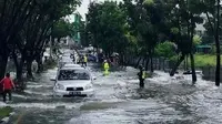 Banjir datang saat Pekanbaru berulang tahun (Liputan6.com / M.Syukur) 