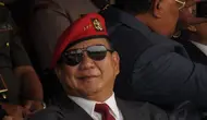 Ketua Umum Partai Gerindra Prabowo Subianto hadir dalam upacara serah terima jabatan Komandan Jenderal Komando Pasukan Khusus di Mako Kopassus, Cijantung, Jakarta, Jumat (24/10/2014). (Liputan6.com/Helmi Fithriansyah)