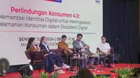 Diskusi panel "Perlindungan Konsumen 4.0: Implementasi Identitas Digital untuk Meningkatkan Keamanan Konsumen dalam Ekosistem Digital" di Mandarin Oriental Jakarta, Senin (3/6/2024).