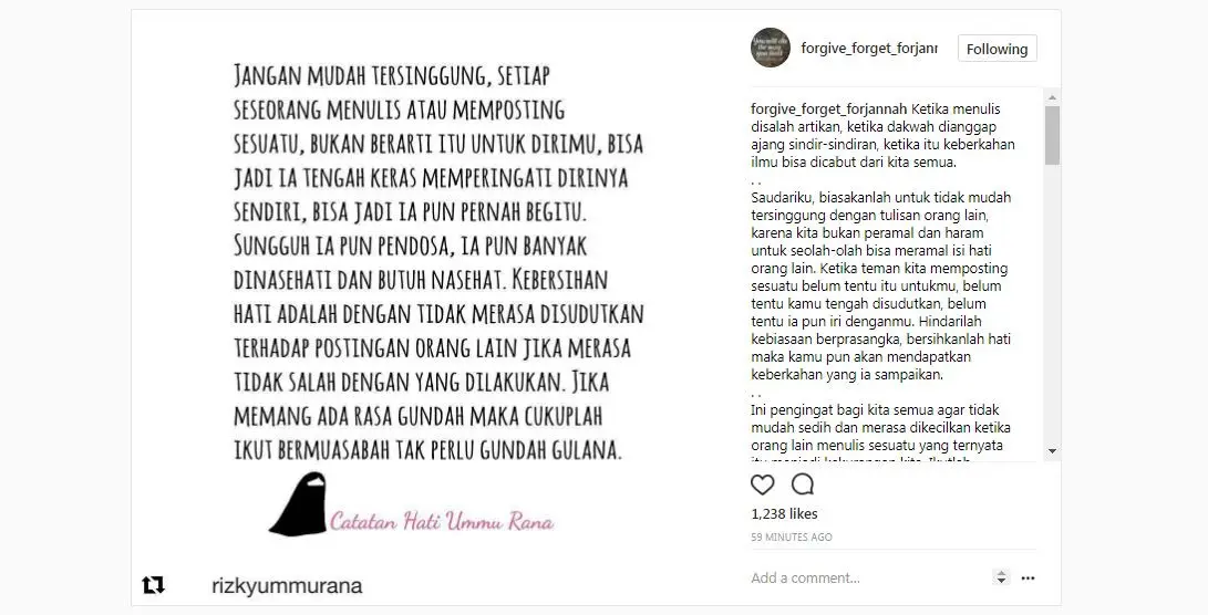 Penjelasan Indadari soal unggahannya di Instagram yang disebut-sebut untuk menyindir Caisar.