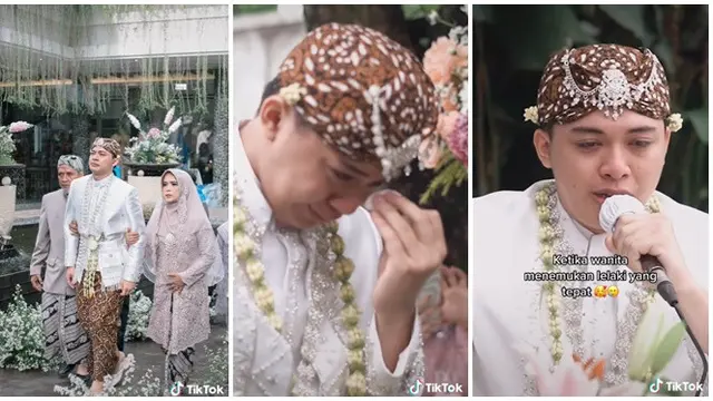 Tak Kuasa Tahan Tangis, Momen Pria Menikahi Wanita Dicintainya Ini Bikin Haru