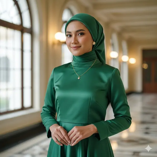 Gamis Syari A-Line Polos Elegan (Image by Gemini AI)