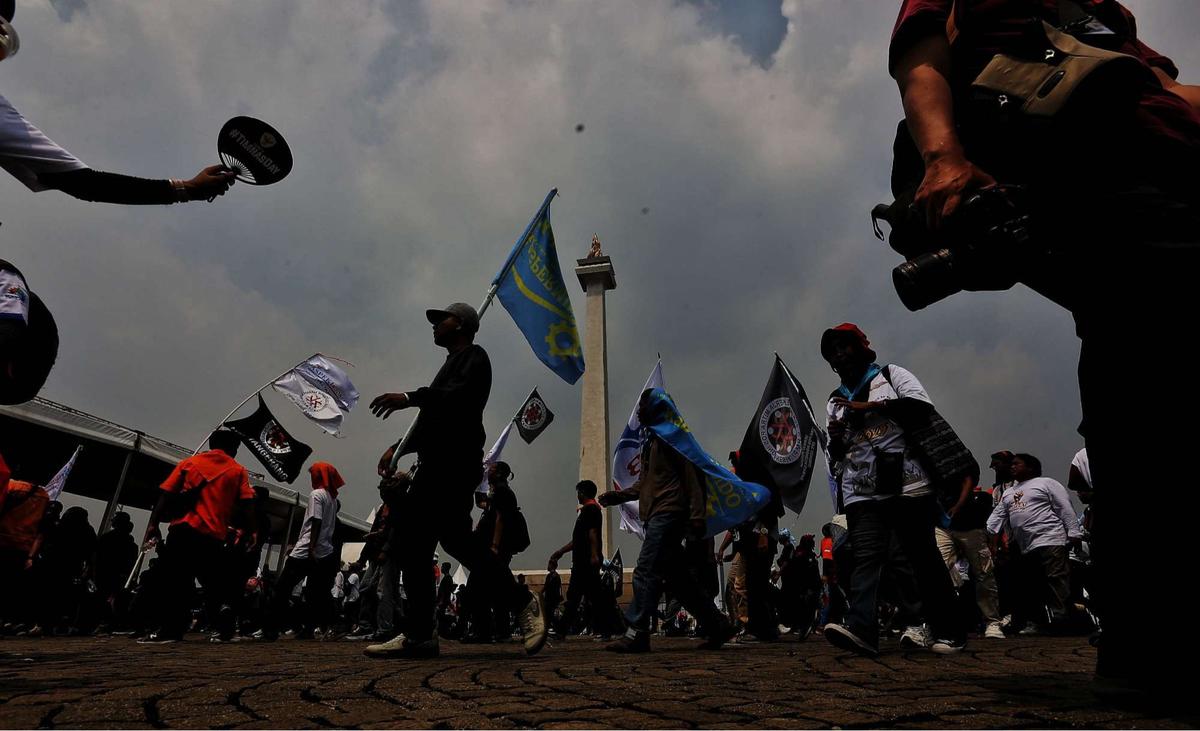 Peringatan Hari Buruh di Monas