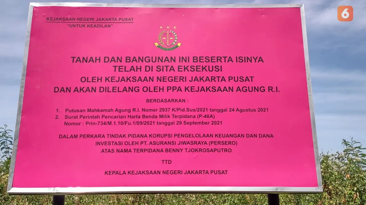 Aset Terpidana Kasus Asuransi Jiwasraya Benny Tjokrosaputro di Sukoharjo Disita Kejagung