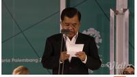 Wakil Presiden Jusuf Kalla memberi sambutan dalam penutupan Asian Games 2018 di GBK, Jakarta, Minggu (2/9). (Vidio.com)