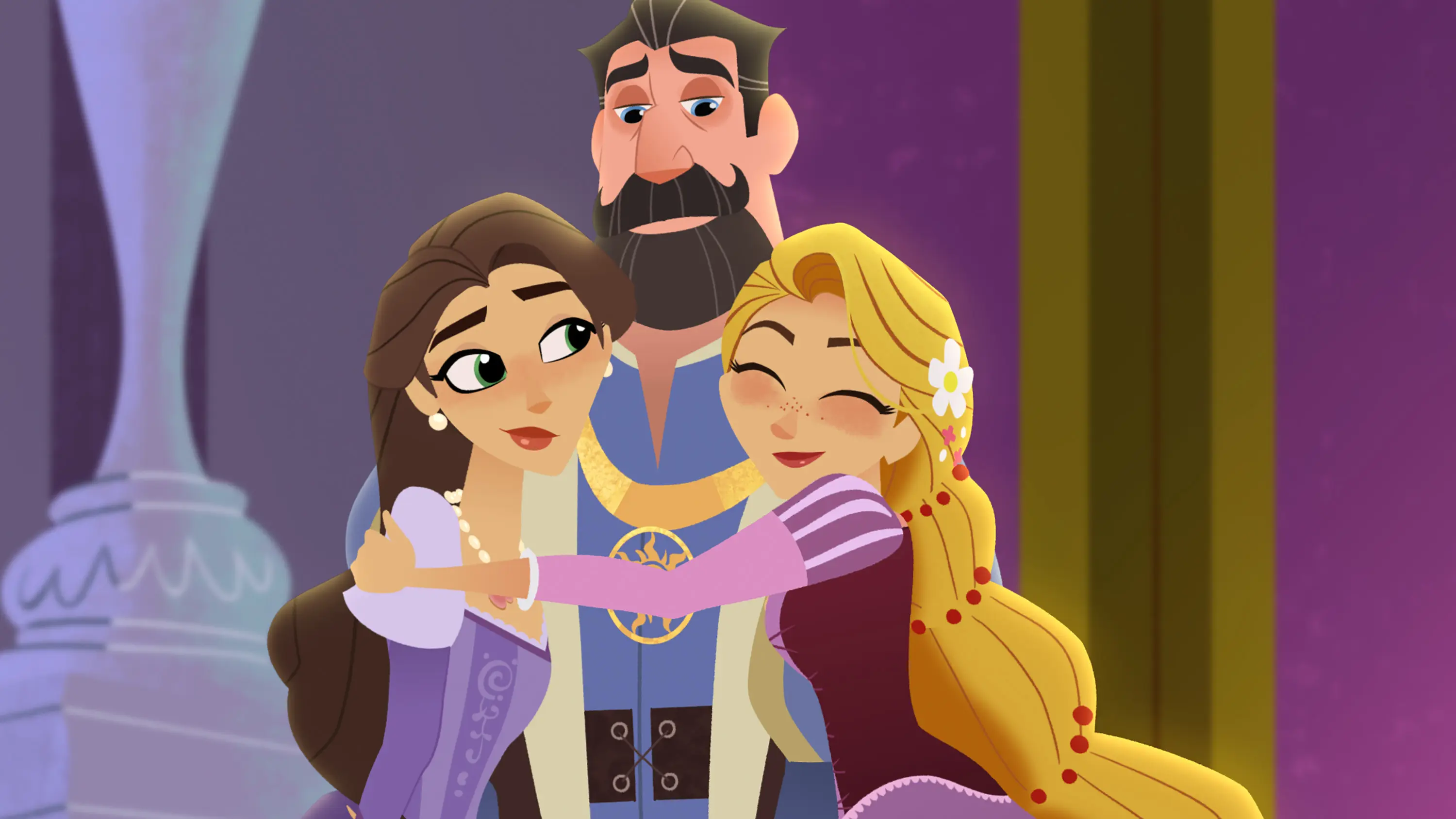 	Setelah diculik oleh seorang penyihir, Rapunzel akhirnya bertemu kembali dengan orangtuanya (Disney)