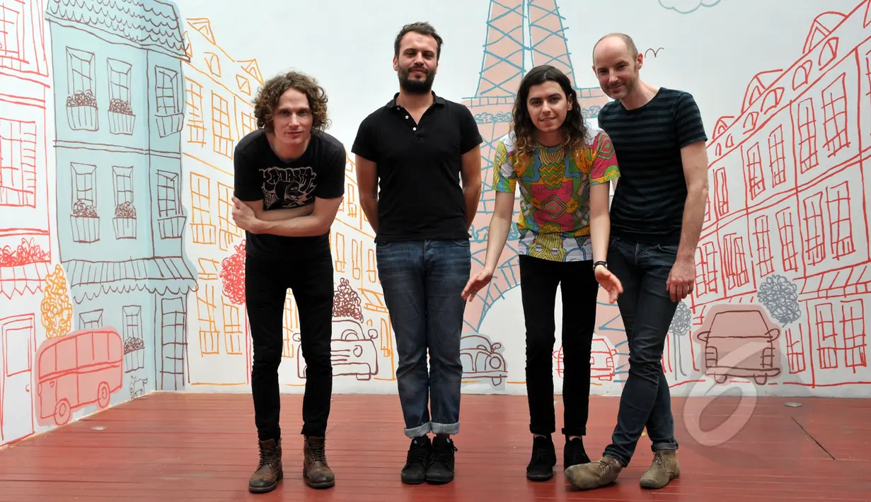 Manceau, band asal Francis, saat ditemui di Institut Francis Indonesia (IFI) di kawasan Thamrin, Jakarta (15/5/2015). (Liputan6.com/Panji Diksana)