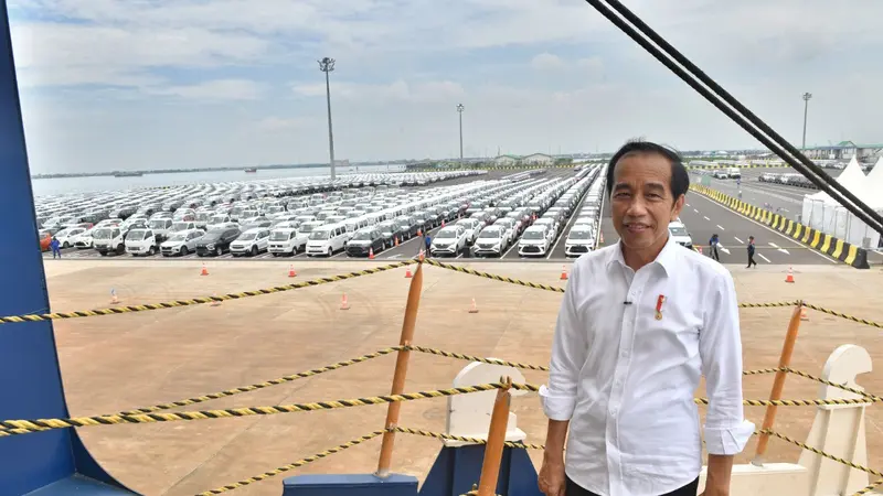 Presiden Joko Widodo atau Jokowi mengatakan pemerintah merencanakan ekspor mobil di Pelabuhan Patimban, Jawa Barat sebanyak 160.000 unit pada 2022.