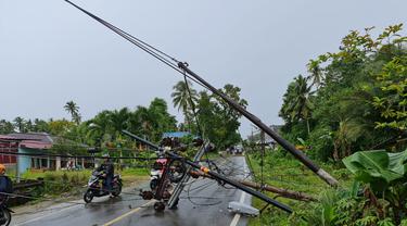 Cuaca ekstrem berupa angin kencang di Pulau Nias menyebabkan beberapa jaringan tertimpa pohon mengakibatkan beberapa wilayah mengalami padam listrik pada Jumat (5/11) pukul 11.34 WIB. (Dok. PLN)