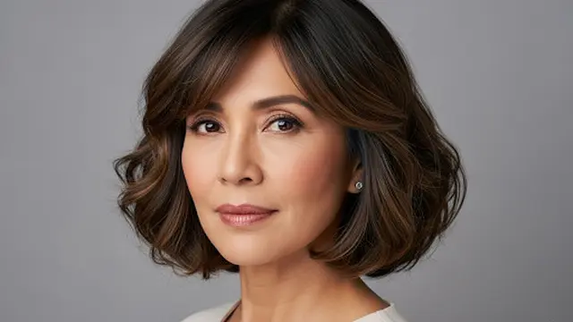 Wavy French Bob dengan Poni