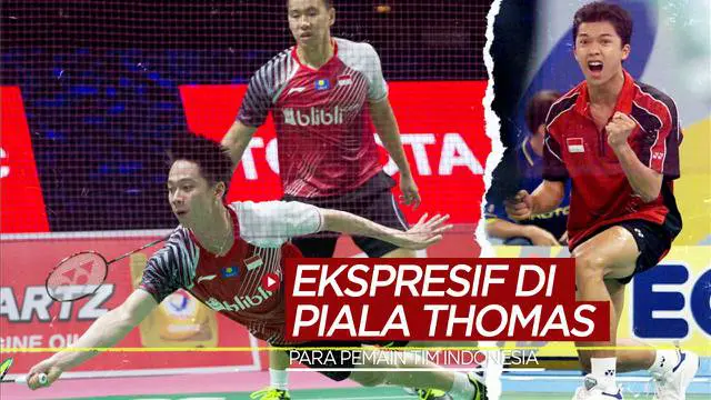 MOTION GRAFIS: Ekspresifnya Para Pemain Tim Bulutangkis Indonesia Ini di Momen Penting Piala Thomas
