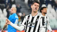 Alvaro Morata merupakan pemain pinjaman Juventus dari Atletico Madrid. Ia belum mampu tampil meyakinkan meski telah mencetak 55 gol dan 35 assist sejauh ini. Barcelona sebenarnya bersiap untuk memboyongnya, namun Atletico Madrid menolak karena tidak berstatus permanen. (AFP/Isabella Bonotto)